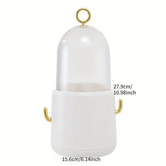 360 Rotating Makeup Brush Holder Organizer with Lid