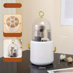 360 Rotating Makeup Brush Holder Organizer with Lid