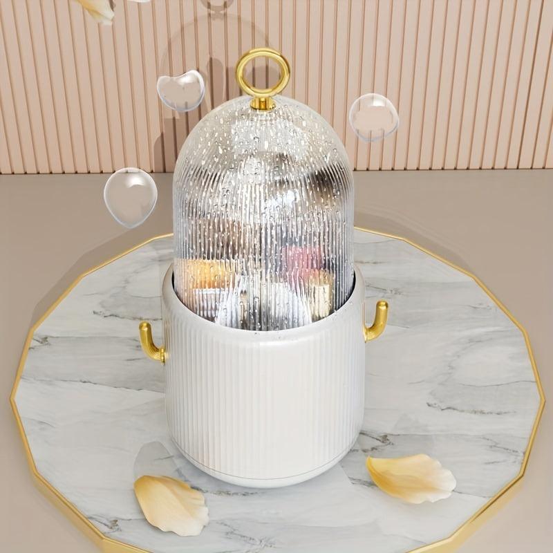 360 Rotating Makeup Brush Holder Organizer with Lid