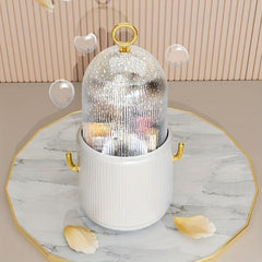 360 Rotating Makeup Brush Holder Organizer with Lid