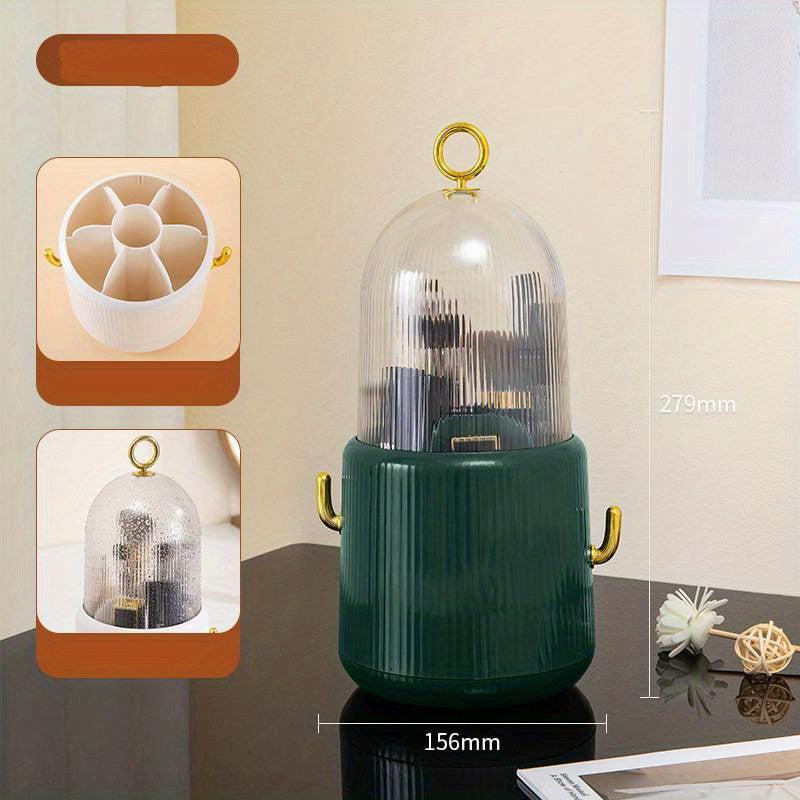 360 Rotating Makeup Brush Holder Organizer with Lid