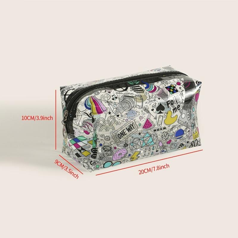 Cartoon Pattern PVC Makeup Bag Toiletry Bag Adorable Roomy Cosmetic Purse