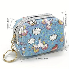 Glitter Unicorn Wallet Mini Lipstick Makeup Pouch