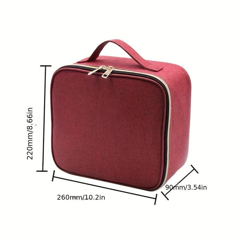 Makeup Bag Organizer With Adjustable Dividers Cosmetic Bag Portable Travel Case