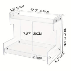 2 Tier Acrylic Bathroom Organizer Countertop Makeup Vanity Perfume Spice Rack