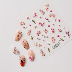5D Embossed Flower Nail Art Stickers Self Adhesive for Women's Nail Decoration