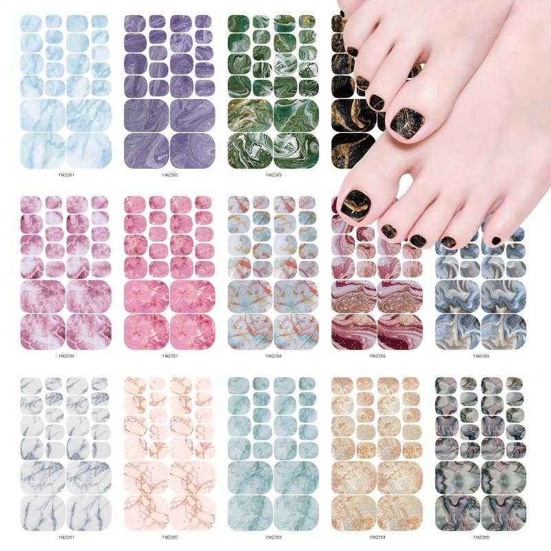Marble Pattern Toe Nail Wraps Art Stickers for DIY Toe Nails Tip Decoration