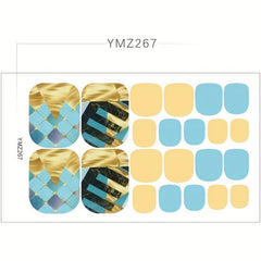 Waterproof Toe Nail Polish Stickers - Self Adhesive Manicure Kits