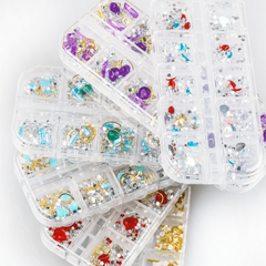 Mixed Size Charm Glass 3D Rhinestones For Nail Art Diy Crystal Faux Gems