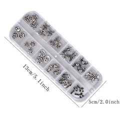 3D Halloween Nail Art Charms With Rhinestones Gothic Skull Pumpkin Bat Cross