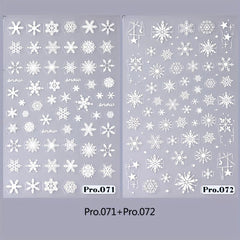 5D Embossed Christmas Nail Art Stickers - Snowflake Decals