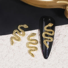 10 pcs Retro Snake Nail Charms Alloy Metal DIY Nail Art Decorations