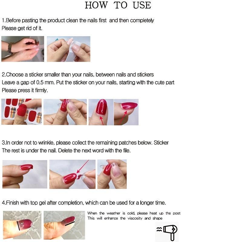 Self Adhesive Nail Wraps Full Cover Nail Decals Art Stickers