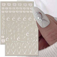Golden Silvery Holographic Nail Decals Foil Stickers for DIY Manicure