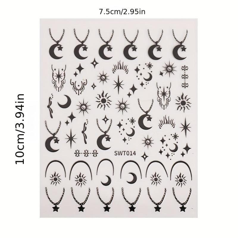 Golden Silvery Holographic Nail Decals Foil Stickers for DIY Manicure
