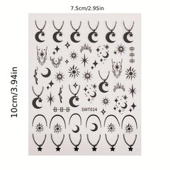 Golden Silvery Holographic Nail Decals Foil Stickers for DIY Manicure