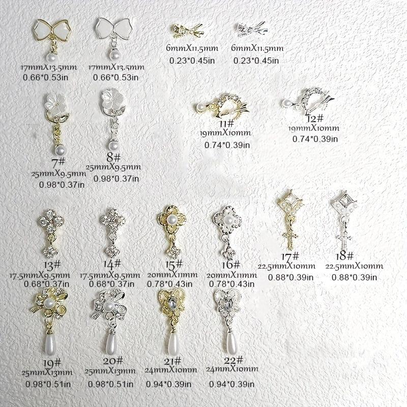 Nail Art Charms 3D Crystal Alloy Mixed Shapes Nail Gems Rhinestones
