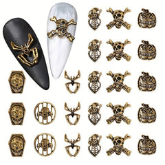 10pcs Halloween 3D Alloy Nail Art Charms for DIY or Salons