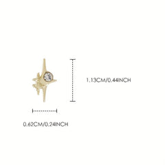 4pcs 3D Alloy Zircon Star Nail Pendant Y2K Nail Art Charms
