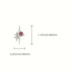 4pcs 3D Alloy Zircon Star Nail Pendant Y2K Nail Art Charms