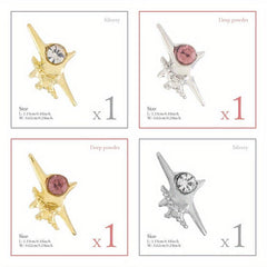 4pcs 3D Alloy Zircon Star Nail Pendant Y2K Nail Art Charms