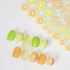 Lemon Fruit Nail Stickers 3D Self Adhesive Decals