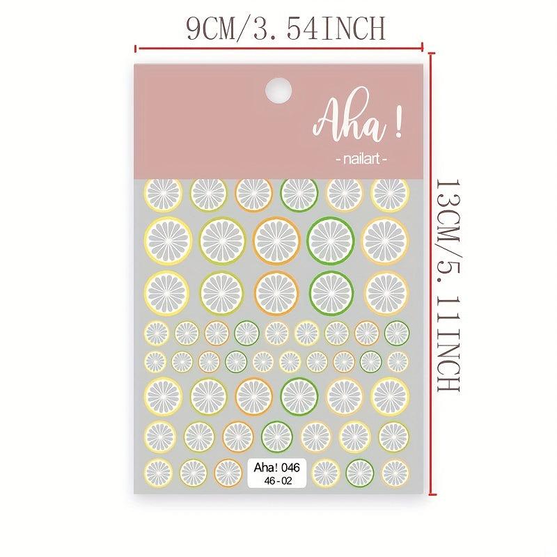 Lemon Fruit Nail Stickers 3D Self Adhesive Decals