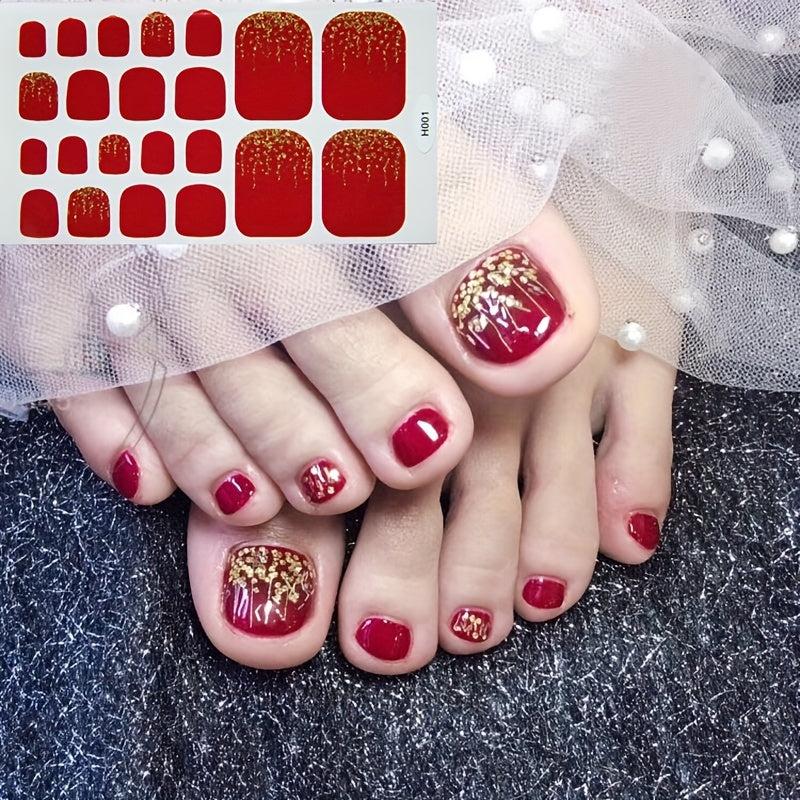Full Cover Toenail Stickers Nail Decoration Self Adhesive Nail Art Sticker