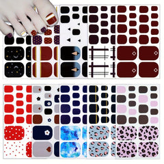 Waterproof Toenail Polish Stickers Self Adhesive Toenail Art Decal Strips
