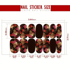 Halloween Skull Nail Stickers Gothic Art Full Wraps Nail Polish Stickers