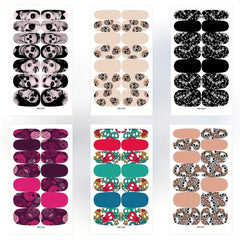 Halloween Skull Nail Stickers Gothic Art Full Wraps Nail Polish Stickers