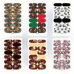 Halloween Skull Nail Stickers Gothic Art Full Wraps Nail Polish Stickers