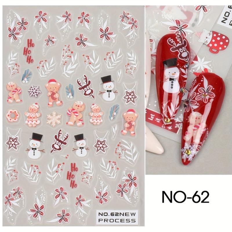 Christmas Nail Art Stickers Santa Claus Snowflake Elk Nail Decals