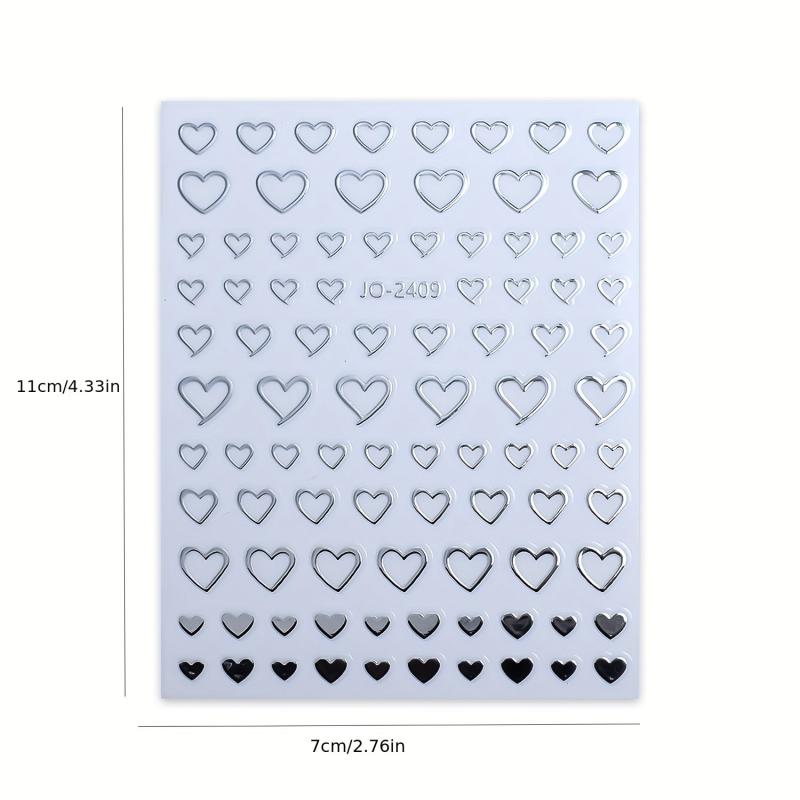 3D Self Adhesive Nail Heart Star Stickers