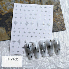 3D Self Adhesive Nail Heart Star Stickers