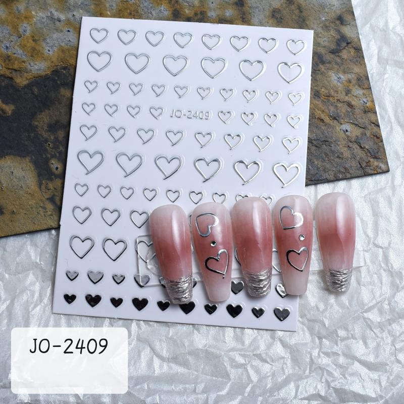 3D Self Adhesive Nail Heart Star Stickers