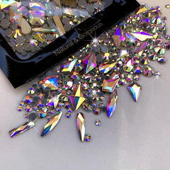 150 Flatback Round Rhinestones + 20 Large Zircon Nail Rhinestones