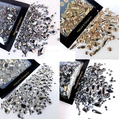 150 Flatback Round Rhinestones + 20 Large Zircon Nail Rhinestones