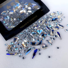 150 Flatback Round Rhinestones + 20 Large Zircon Nail Rhinestones