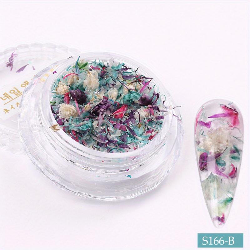 3D Dried Flowers Nail Art Decorations Colorful DIY Manicure Charms