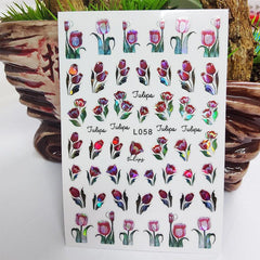 3D Flower and Butterfly Nail Stickers Self Adhesive Waterproof Nail Art