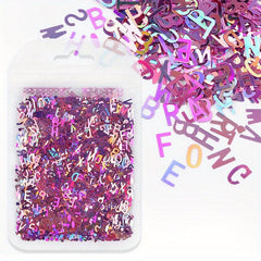 1pc Holographic Letter Nail Art Glitter 3D English Alphabet Nail Designs