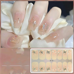 14pcs Flower Nail Art Stickers Full Wrap Nail Polish Strips Self Adhesive Decals