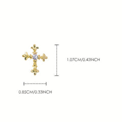 3D Cross Nail Charms Pearl Gems Nail Decor