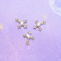 3D Cross Nail Charms Pearl Gems Nail Decor