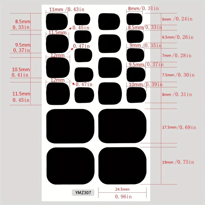 Marble Nail Polish Strips Self Adhesive French Gel Nail Strips with Nail File