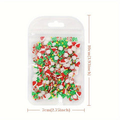Christmas Nail Art Charms Gingerbread Snowman Snowflake Red Socks Hats