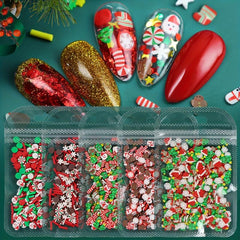 Christmas Nail Art Charms Gingerbread Snowman Snowflake Red Socks Hats