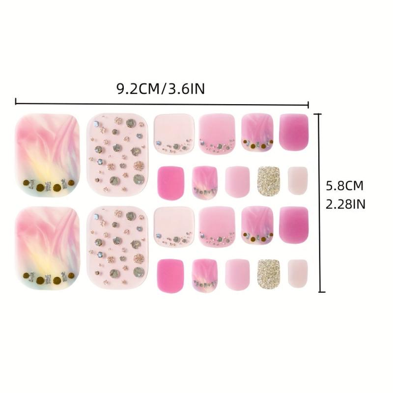 5 Full Wraps Toe Nail Polish Stickers with Nail Files
