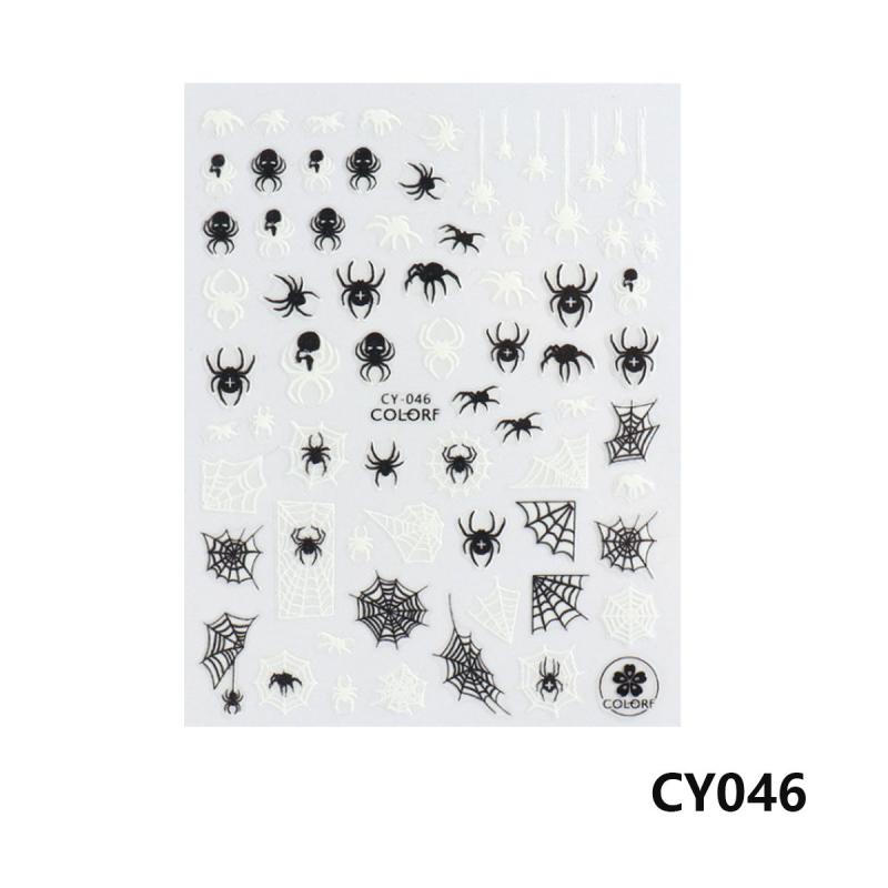 Halloween Nail Art Stickers Pumpkin Spider Skull Ghost Bat Cat Nail Art Decals